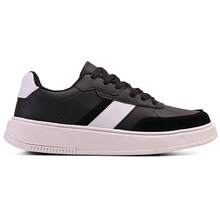 Tênis Casual Masculino Street Original Leve, Confortável e Moderno Sapatenis R1725 - Preto/Branco - Visão 5