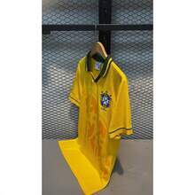 Camiseta Camisa Brasil brasileira seleção copa 1994 TETRA amarela versão jogador RETRÔ amarelo - Amarelo - Visão 2
