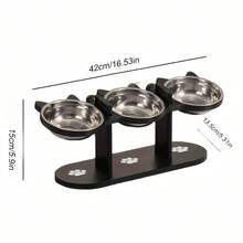 Adjustable Cat Food Bowl With A 15-Degree Tilt Angle, Suitable For Cats, And Small Pets, Easy To Clean, And Detachable For Washing For Multi-Cat Households - 300ml - View 2