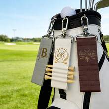 1pc Personalized Golf Ball Display Case With Customizable Engraved Label, Leather Material, Golf Ball Display Case, Golf Ball Display Label, Men's Gift, Christmas Gift - Golf Peg Keychain - View 8