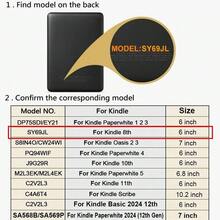 For Kindle 8th Generation-2016 Release (Model NO. SY69JL) 6 Inch E-Reader Case Magnetic Cover Acrylic Split Protective Shell Auto Wake/Sleep 360 Rotation Detachable - Multicolor - View 8