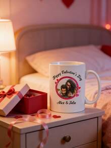 1Pc Custom Name Easter Mug – Personalized Bunny Love Rabbit Design, Heart Coffee Cup, Custom Mug, Easter Gift, Perfect For Friends, Her, Animal Lovers, Valentine's Day, Coffee & Tea Time, Daily Use, Home & Office, Special Occasions - Multicolor - View 6