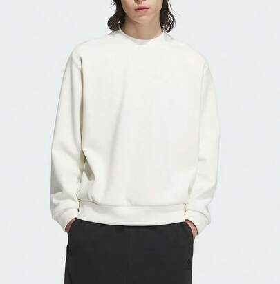  Adidas Warm Series TOP Brand Logo Crew Neck Long Sleeve Sweatshirt, Unisex, Jade White