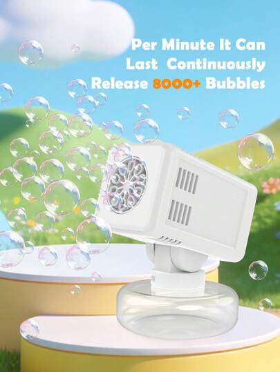 儿童舞台泡泡机玩具 - 角度可调，小巧便携。适合户外玩耍、夏季水上游戏等。全自动，一键制泡泡。