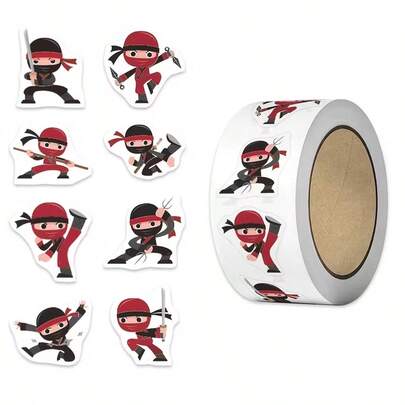 500pcs/Roll Themed Assorted Shape Stickers, 2.5cm (0.98inch) Diameter, Suitable For Office Decoration, Labels, Envelope Seals, Party Decorations, Stationery, Self-Adhesive Sealing Labels For Envelopes, Diaries, Party Gifts, Office Supplies, Vinyl Material