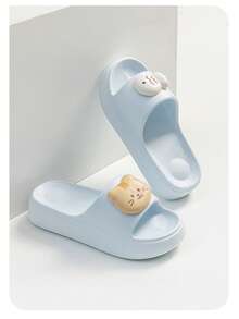 1 Pair New Cute Cat & Fish Design Beach Slippers, Summer EVA Non-Slip Lightweight Durable Slippers For Women - Women's Slippers - View 4