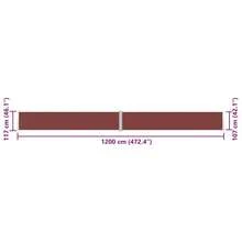 vidaXL Retractable Side Awning Brown 117x1200 Cm - A - 查看 8