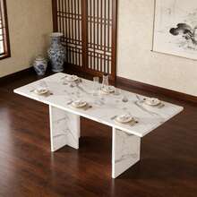 Dining Tables - White Marble + MDF - View 1