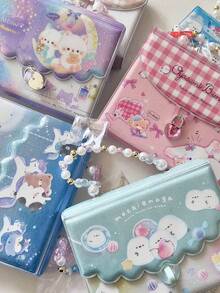 1 Bead Chain Sticker Collection Book, Cute Animal Print Stickers, Reusable Stickers, Gift Collection Album, Sticker Scrapbook (With Lock) - Single Piece - View 4