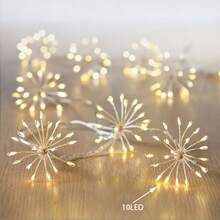 1 String Firecracker Shaped LED Dandelion String Lights, USB Powered, Indoor/Outdoor Use, Suitable For Bedroom, Room, Home, Party, Birthday, Holiday, Wedding Decoration - Multicolor - View 14