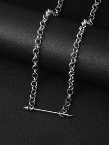 1pc Men's Pendant Necklace, Suitable For Daily Wear - Rivet Necklace - View 2