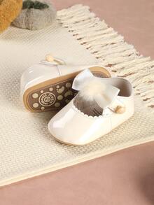 新款女婴软底学步鞋，可爱公主风，防滑设计，适合0-1岁宝宝，春秋季款 - 米色 - 查看 3