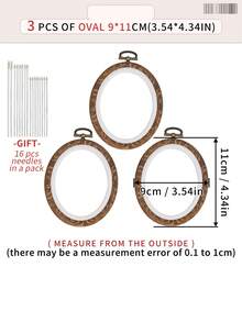 Bộ 4 khung thêu kiểu cổ điển màu nâu giả vân gỗ, nhiều hình dạng khác nhau, làm từ nhựa ABS & PVC, có móc treo bằng kim loại, thích hợp cho việc tự làm thêu chữ thập, thêu và trang trí, bao gồm 16 kim thêu. - màu nâu - Xem 15