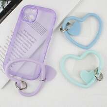 1pc Heart-Shaped Silicone Phone Wrist Strap Anti-Lost Shockproof With Clip Phone Case Charm - Multicolor - View 1