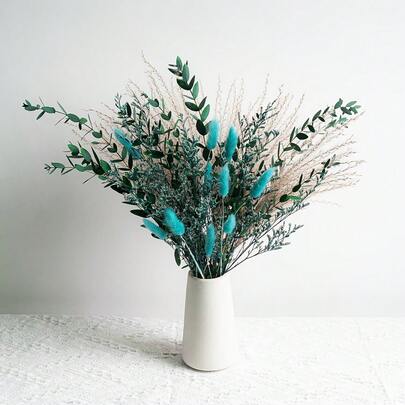 68支蒲苇草兔尾花束 | 波西米亚风家居花瓶装饰，季节性装饰，人造花，仿真兔尾，自然装饰，适用于圣诞节、感恩节、情人节、母亲节、毕业典礼