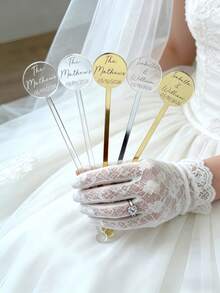 10/30pcs Custom Wedding Acrylic Stirrer With Personalized Text, Elegant And Functional For Wedding Drinks And Daily Use - Multicolor - View 5