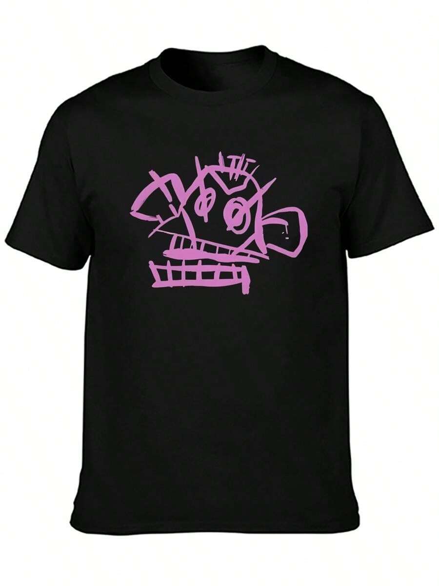 Jinx Arcane Monkey T-Shirt Anime Role Play T-Shirt Women Grunge Aesthetic Short Sleeve High Quality Cotton Streetwear_2 - Black - View 1