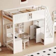 Bed Frames - White + Wood + 90cm*200cm - View 1