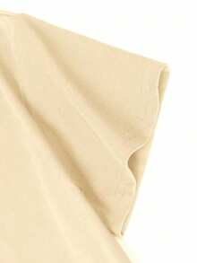 Camiseta de cuello redondo de manga corta con estampado gráfico informal para niño preadolescente, top de verano - Albaricoque - Ver 9