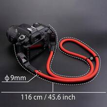 适用于佳能5D4 R50 R6 200D、尼康ZF/Z30、XS20 XT5、ZVE10/A7RM4微单相机的快拆式相机攀岩绳肩带，可调节肩带 - 軍綠色 - 查看 7