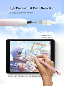 90mAh Capacity Stylus Pen With Anti-Mistouch And Tilt Sensing Features, Compatible With IPad 10 (10.9-Inch, 2022), Air 4/5/6/M4, IPad A16 (11-Inch, 2025), IPad Air 11/13-Inch (M3/M2), IPad Pro 11/12.9-Inch - Gradient Pink - Baby Pink - View 9