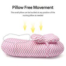 3D Ergonomic U-Shaped Nursing Pillow - Removable Polyester Fiber Cover, Machine Washable, Portable And Compressible Lumbar And Neck Support Cushion, Provides Nursing Support For Moms - Pink Stripes - View 3