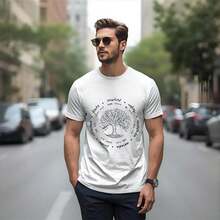 Camiseta Masculina Árvore Da Vida  Fé, Estilo E Conforto - Branco - Visão 1