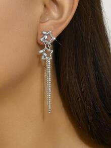 1 Pair Fashionable Delicate Luxury Star Tassel Earrings, Suitable For Teenage Girls Everyday And Holiday Wear - Star - View 4