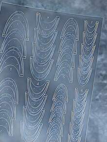 1 Sheet 3D Clear French Nail Stickers French Tip Guide Hollow Grid Pattern Nail Stencils Decals Adhesive Lines Nails Guides Tool - Clear - View 10