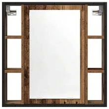 vidaXL Badezimmer-Spiegelschrank In Altholz-Optik, 60x16x60 Cm, Holzwerkstoff - Gelb - Übersicht 4