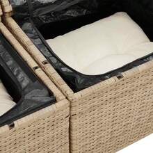 vidaXL 10-Teiliges Gartensofaset Mit Beigen Und Cremefarbenen Kissen, Polyrattan - Beige - Visualizzare 8