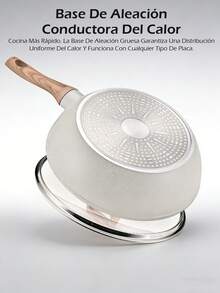 Juego de ollas antiadherentes de 9 piezas. Libre de PFAS, PFOA, plomo y cadmio. Ligero, de calentamiento rápido y uniforme, fácil de limpiar, ultrarresistente, Versátiles ollas de granito aptas para todo tipo de cocinas, incluyendo inducción, gas, eléctricas y vitrocerámica. - Albaricoque - Ver 8