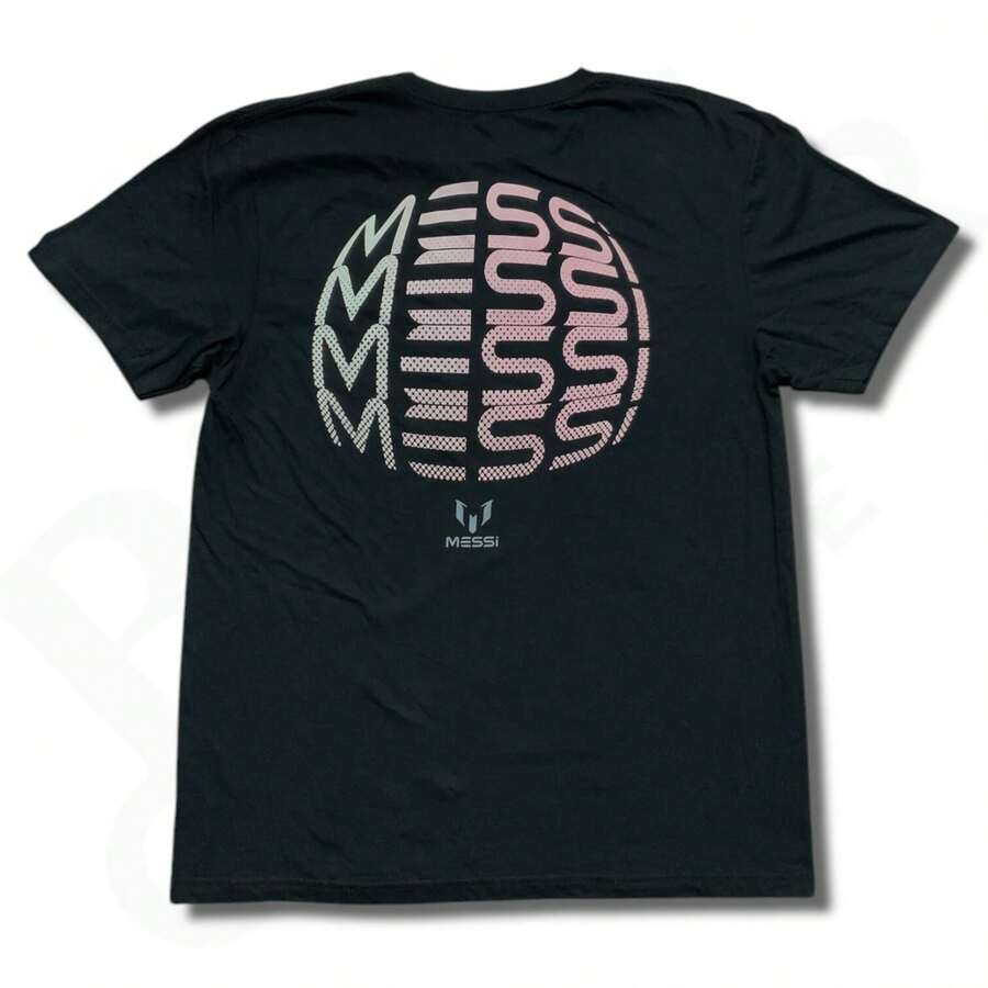 Lionels Messis Soccer T-Shirt Men's Medium Black Cotton Globe MLS Futbol - màu đen - Xem 1