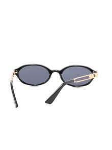 1 Pair Black Oval Small Frame Retro Fashion Glasses, , Suitable For Driving, Vacation, Street Photography, And Daily Wear - Black - View 4