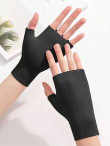 Derong Unisex Warm Gloves, Double-Sided Thick Fleece Gloves, Fingerless Design, Student Writing & Touchscreen Gloves, Autumn/Winter - A - View 12