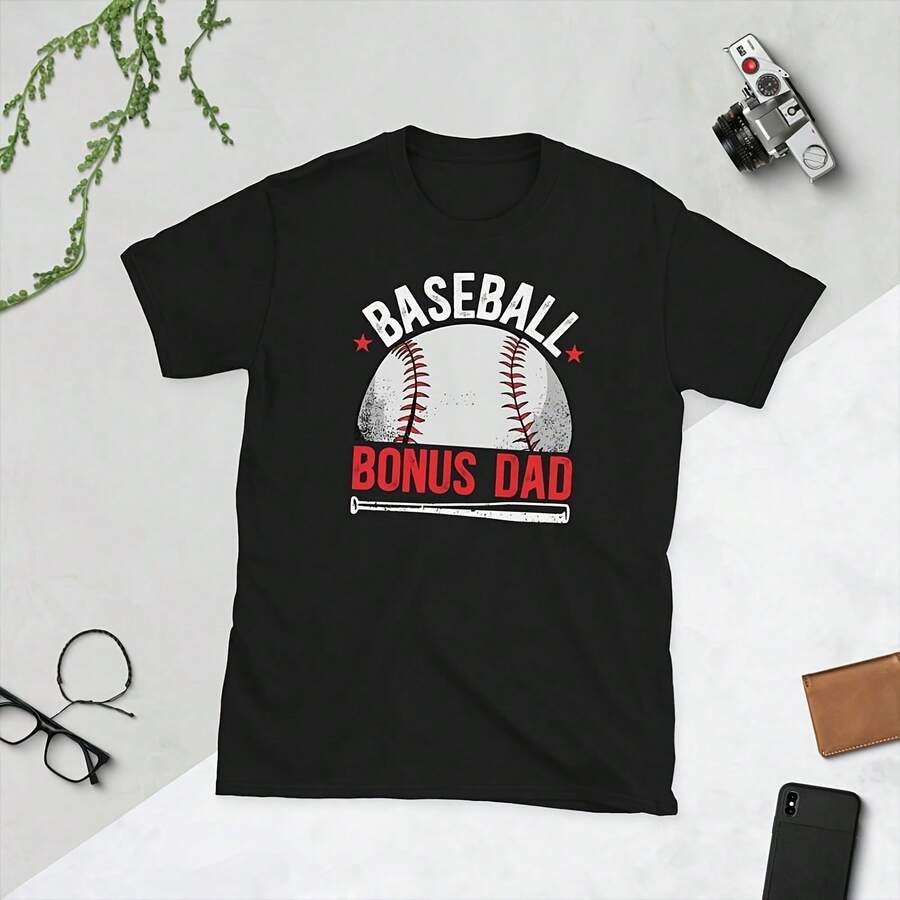 Baseball Bonus Dad Of A Baseball Player Bonus Dad Unisex T-Shirt - màu đen - Xem 1