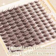 Winifred Brown Lash Clusters Natural Cluster Eyelash Extensions Wispy Eyelash Clusters Manga Anime Lash Extension 16mm Dark Brown Individual Lashes - ColorD - View 6