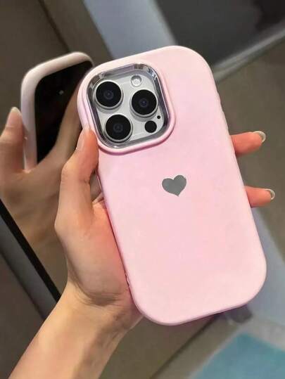 1 pièce Étui de téléphone rose mignon avec cœur en papier d'aluminium, décoratif DIY, ambiance fraîche et girly pour le Nouvel An, antichoc, anti-dérapant, résistant aux rayures, compatible avec iPhone 17/17Pro/17Pro Max/17Air/16/15/14/13/12/11/Pro/Pro Max/Plus, S20-S25/FE/Ultra, A56 5G - Protection contre les chocs - Cadeau pour l'anniversaire, la Saint-Valentin, le Nouvel An