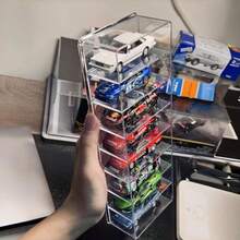 1pc Toy Car Model Storage Box Desktop Flip Cover 1:64 Children's Car Partition Display Stand - Multicolor - View 2