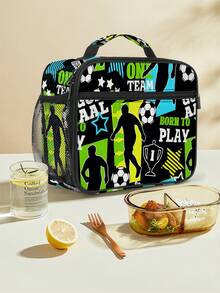 儿童午餐盒保温软袋，返校午餐袋，可重复使用保温便携午餐盒，男女通用防漏保冷手提袋 - 黑色 - 查看 7