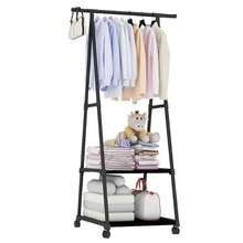 2-Tier Rolling Garment Rack: Heavy Duty Clothes Hanger Rack With Bottom Wheels - Black - View 1