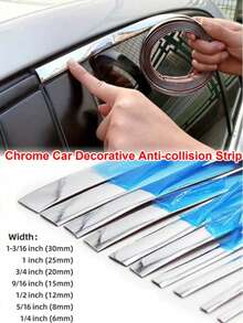 5m/197in Plated Car Body Trim Strip, High Gloss Scratch-Resistant Decorative Strip, Suitable For Car Body, Windows And Bumper Protection, Universal Door Edge Guard, Applicable To SUV, Truck And Car Interior/Exterior Decoration Upgrade, Easy To Install Auto Accessory, Perfect Gift For Car Decor Enthusiasts - A - View 12
