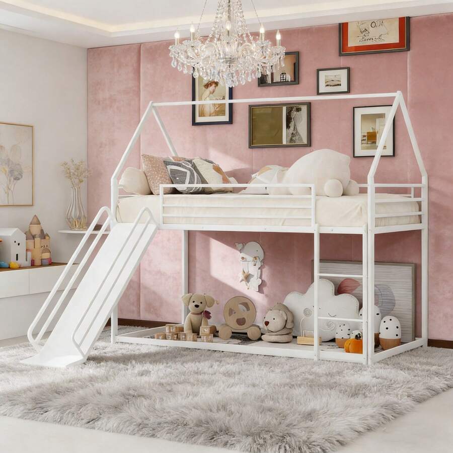 Kids Bed Frames, Headboards & Footboards - White + Iron + Bedroom - View 1