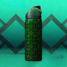 24oz /32oz Stainless Steel Insulated Water Bottle With Straw, Portable Coffee Mug Suitable For Hot & Cold Drinks, Fitness And Cycling Water Bottle, Leak-Proof Lid Travel Cup For Camping, Hiking, Driving, Outdoor Activities - 綠林 - 查看 3