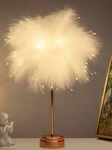 2DeTODO Cute Decorative Feather Lamp - White - View 1