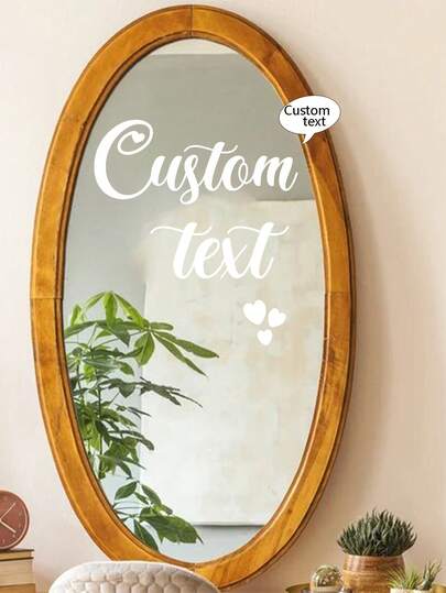 Personalized Mirror Decal,Custom Vinyl Sticker, Mirror Vinyl Slogan Wall Sticker For Bedroom,Living Room,Office,Bathroom,Beauty Salon,Hair Salon.Inspirational Quotes Decal For Women,Girl,Student