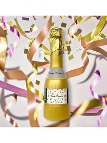 1个香槟手持式彩纸礼炮，无压弹簧式金箔彩纸礼炮，派对气氛道具，适用于婚礼、生日、酒吧、庆典等场合。 - 彩色 - 查看 10