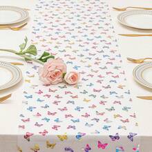 Butterfly Table Runner Rectangle Tablecloth Reusable Table Covers Decoration For Wedding Party Supplies - Multicolor - View 2