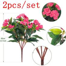 1/2/4株仿真天竺葵灌木 - 逼真的粉色花朵搭配绿色叶子，适合室内外装饰，非常适合花园、门廊、露台、窗台花箱和悬挂式花盆，无需维护的仿真户外花卉灌木 - 彩色 - 查看 27