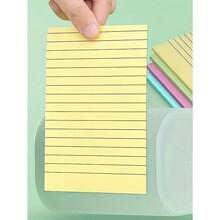 100/200sheets Line Sticky Notes 4 Colors Portable Student Note Marker Writing Sticky Notes, Self-Adhesive Easy To Apply Notepad Office, Home, School Big And Small Two Styles, Office Small Helper Back To School - Multicolor - View 5